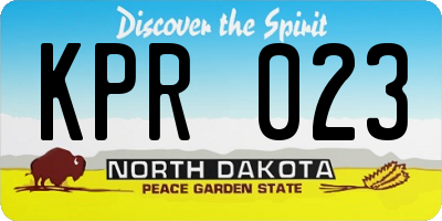 ND license plate KPR023