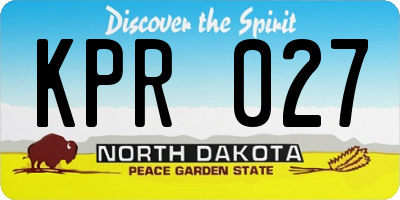ND license plate KPR027
