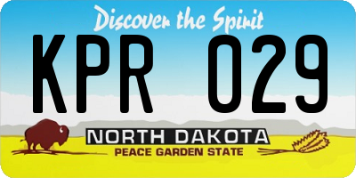 ND license plate KPR029