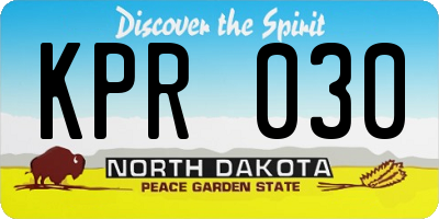 ND license plate KPR030