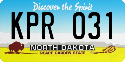 ND license plate KPR031