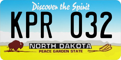 ND license plate KPR032
