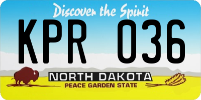 ND license plate KPR036