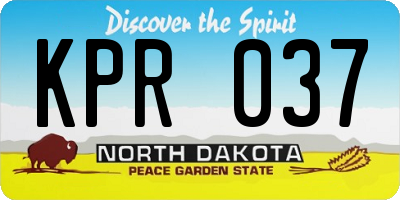 ND license plate KPR037