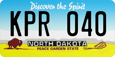 ND license plate KPR040