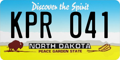 ND license plate KPR041