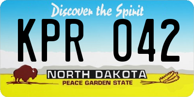 ND license plate KPR042
