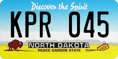 ND license plate KPR045