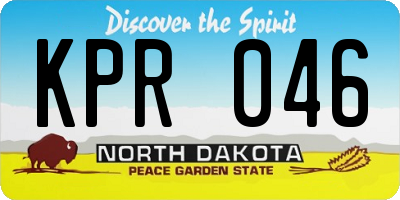 ND license plate KPR046