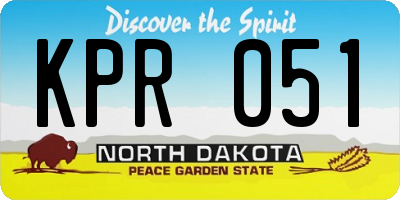 ND license plate KPR051