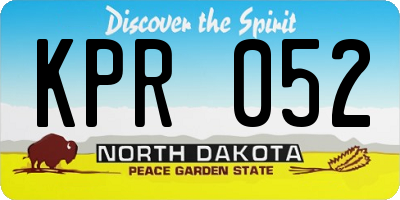 ND license plate KPR052