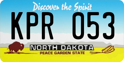 ND license plate KPR053