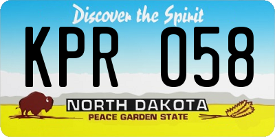ND license plate KPR058