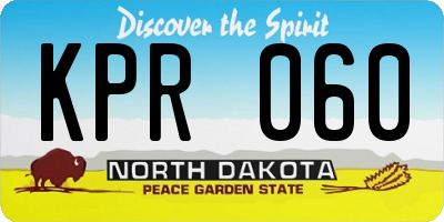 ND license plate KPR060