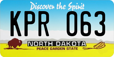 ND license plate KPR063
