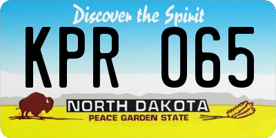 ND license plate KPR065