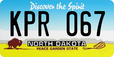 ND license plate KPR067