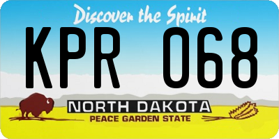 ND license plate KPR068