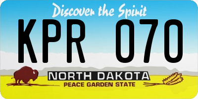 ND license plate KPR070