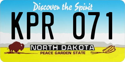 ND license plate KPR071