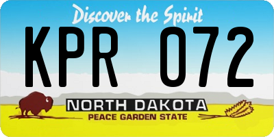 ND license plate KPR072