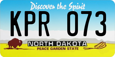 ND license plate KPR073