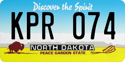 ND license plate KPR074