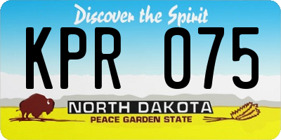 ND license plate KPR075