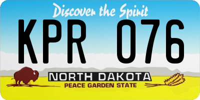 ND license plate KPR076