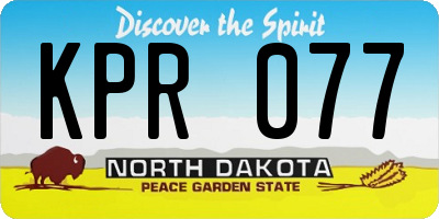 ND license plate KPR077
