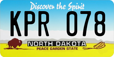 ND license plate KPR078