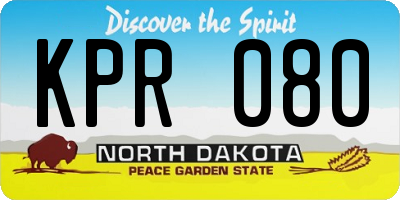 ND license plate KPR080