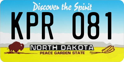 ND license plate KPR081