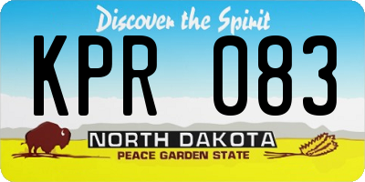 ND license plate KPR083