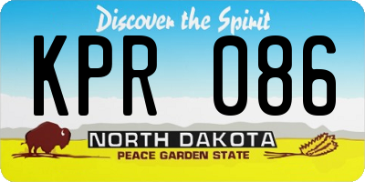 ND license plate KPR086