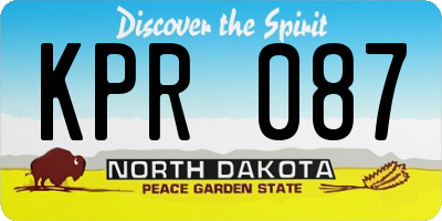 ND license plate KPR087