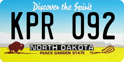 ND license plate KPR092