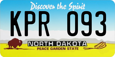 ND license plate KPR093