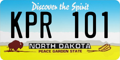 ND license plate KPR101