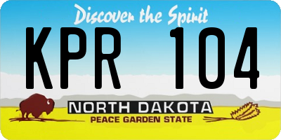 ND license plate KPR104