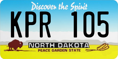 ND license plate KPR105