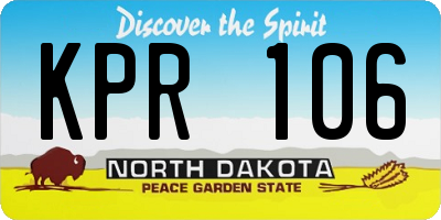 ND license plate KPR106