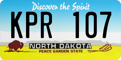 ND license plate KPR107