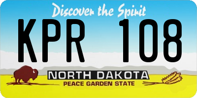 ND license plate KPR108