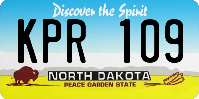 ND license plate KPR109