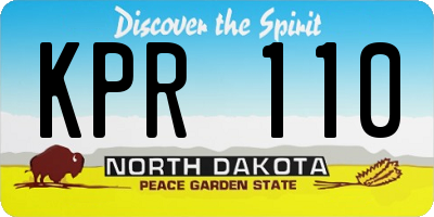 ND license plate KPR110