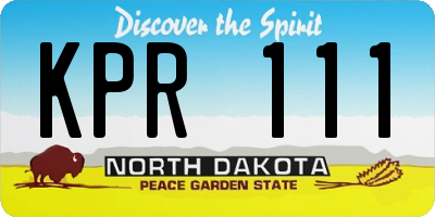 ND license plate KPR111