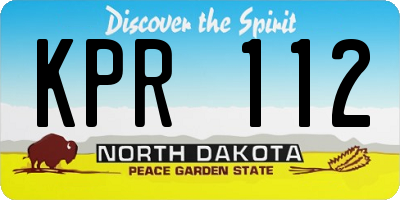ND license plate KPR112