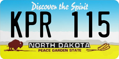 ND license plate KPR115