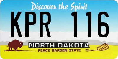 ND license plate KPR116
